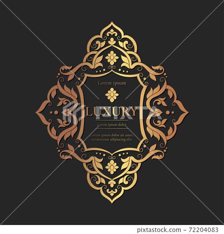 Golden frame with vector ornament. Golden frame with vector ornament. 72204083