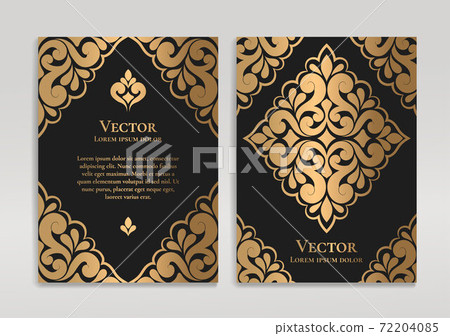 Black and gold luxury invitation card design. Black and gold luxury invitation card design. 72204085
