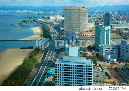 可以欣賞海邊麻mo海灘公園和福岡塔周圍城市景觀的城市風光 72204494