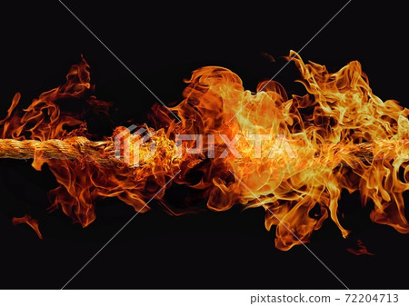 A burning flame and a rope on the verge of... - Stock Illustration ...