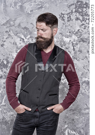 Facial hair care. Mature man bearded hipster with long Facial hair care. Mature man bearded hipster with long 72205773