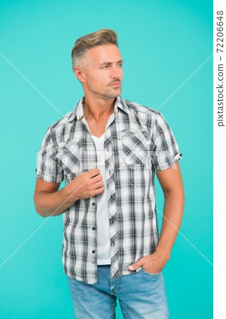 Mens style is a lot more casual. Handsome man in casual  72206648