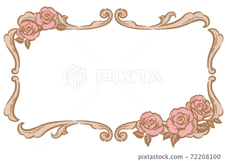 An antique decorative frame using rose flowers. Vector material 72208100