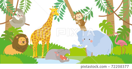 叢林可愛的動物 72208377