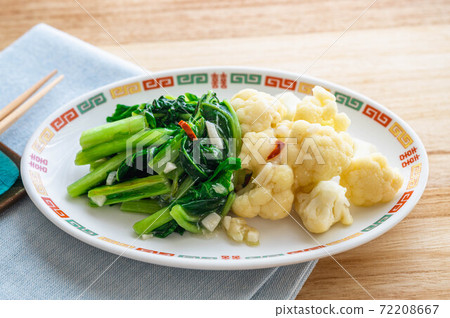 炒青菜野澤菜和鉀鹽花 炒青菜野澤菜和鉀鹽花 72208667