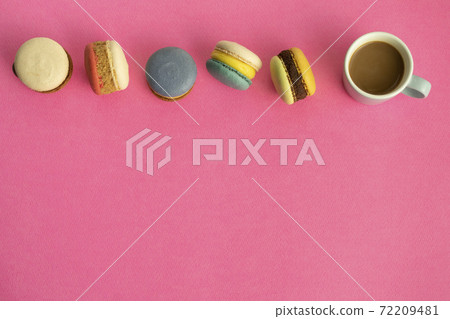 Macaron image on a pink background Macaron image on a pink background 72209481