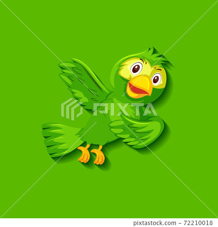Cute green bird cartoon character Cute green bird cartoon character 72210018