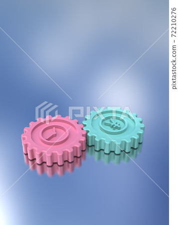 Balance of time and money represented by gears CG illustration Balance of time and money represented by gears CG illustration 72210276