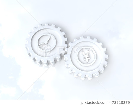 Balance of time and money represented by gears CG illustration Balance of time and money represented by gears CG illustration 72210279