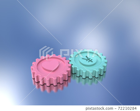 齒輪CG插圖代表的愛與金錢的平衡 72210284