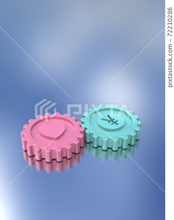 齒輪CG插圖代表的愛與金錢的平衡 72210286