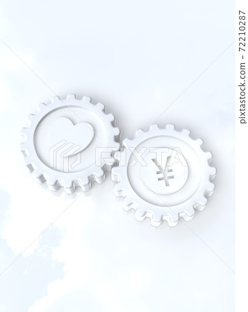 齒輪CG插圖代表的愛與金錢的平衡 齒輪CG插圖代表的愛與金錢的平衡 72210287