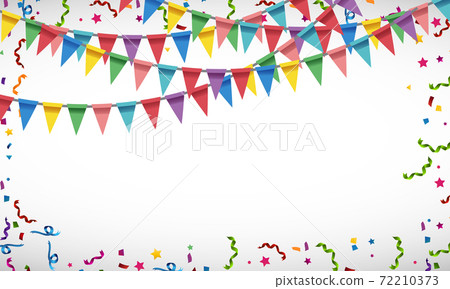 Blank background with colorful party flags and 72210373