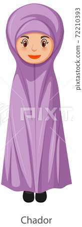 A woman wearing Chador Islamic traditional veil A woman wearing Chador Islamic traditional veil 72210393