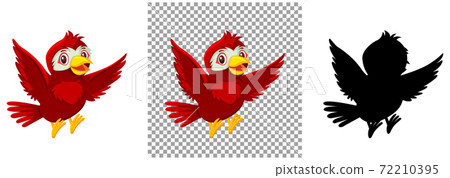 Cute red bird cartoon character Cute red bird cartoon character 72210395