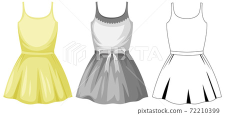 Cute female dress on white background 72210399