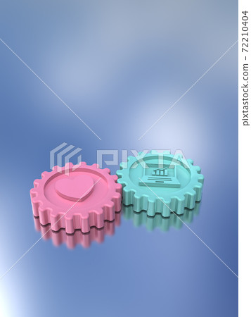 齒輪CG插圖代表的愛與工作的平衡 齒輪CG插圖代表的愛與工作的平衡 72210404