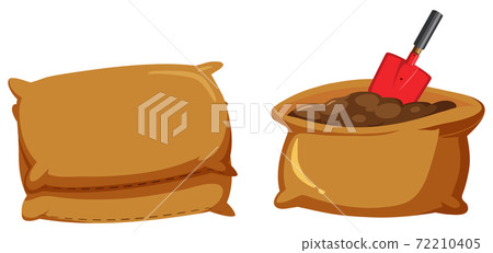 Bags of soil for gardening on white background Bags of soil for gardening on white background 72210405