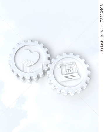 Balance of love and work represented by gears CG illustration Balance of love and work represented by gears CG illustration 72210408