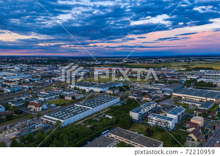 Tranquil townscape scenery of Dijon city at nightfall time 72210959
