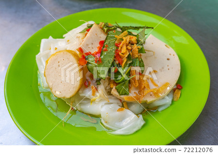 Fresh cooked Vietnamese flavored steamed rice pancake rolls- Banh Uot Fresh cooked Vietnamese flavored steamed rice pancake rolls- Banh Uot 72212076