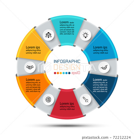 Circle design displays data through a circular... - Stock Illustration ...