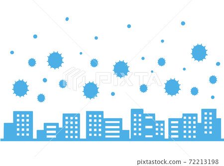 Cityscape with virus drifting in the city Cityscape with virus drifting in the city 72213198