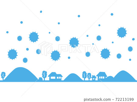 Cityscape with virus in the countryside Cityscape with virus in the countryside 72213199