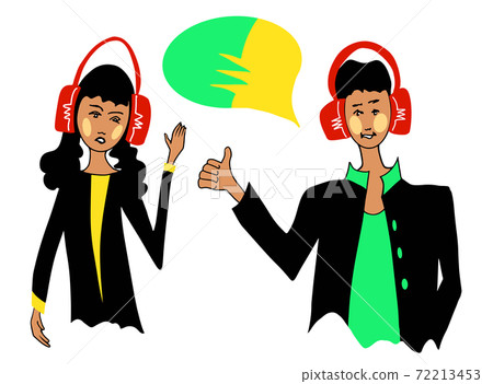 Group of young people with dialog speech bubbles. Group of young people with dialog speech bubbles. 72213453