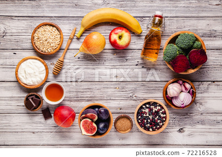 Products for healthy bowel. Natural food for gut. 72216528