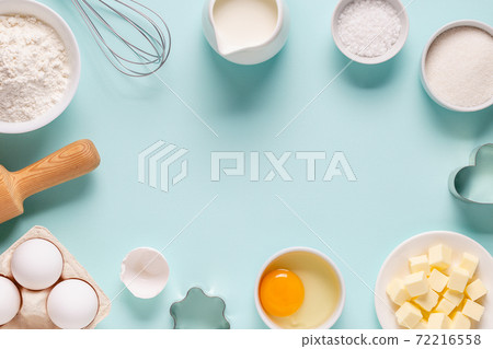Baking or cooking background. Ingredients, kitchen items for baking. Baking or cooking background. Ingredients, kitchen items for baking. 72216558