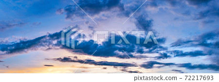 Twilight panorama sky background with colorful cloud in dusk. 72217693