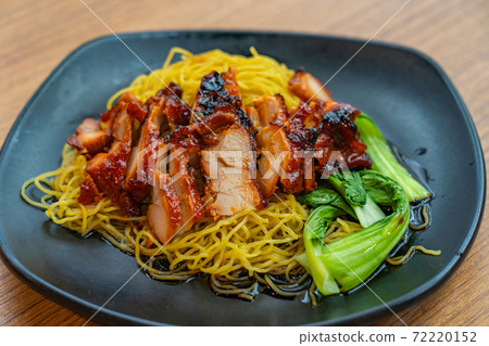Delicious Chinese honey grilled pork belly meat noodle Delicious Chinese honey grilled pork belly meat noodle 72220152
