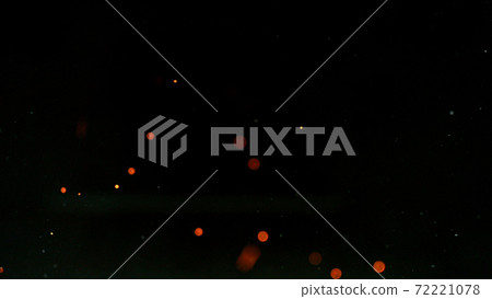 Fire flames with sparks on a black background 72221078