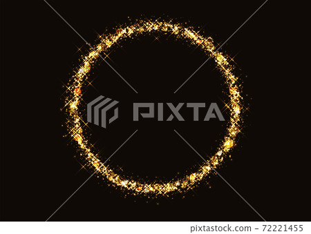 A ring of light that glitters on a black background, a high-class decorative ruled frame 72221455