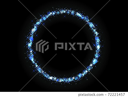 A ring of light that glitters on a black background, a high-class decorative ruled frame 72221457