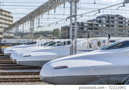 Shinkansen waiting for departure at the depot 72222041