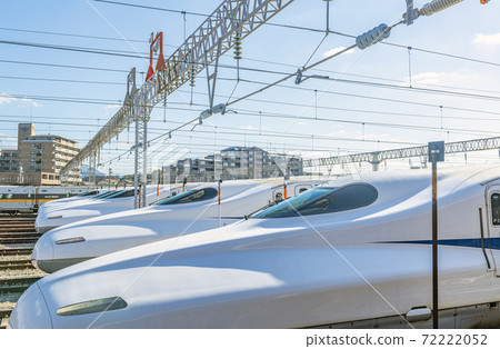 Shinkansen waiting for departure at the depot 72222052