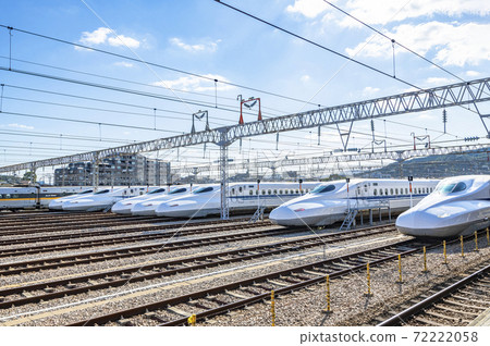 Shinkansen waiting for departure at the depot 72222058