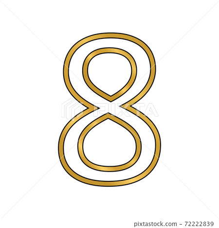 Gold number eight symbol. 72222839