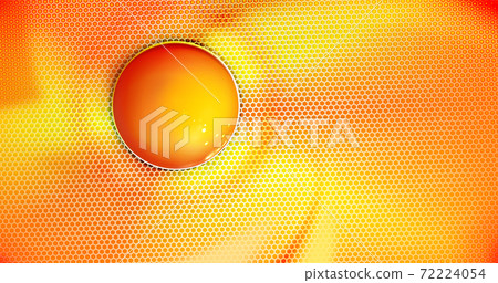 Orange background perforated with hexs. Abstract futuristic scrambled eggs and textured hexagons. Orange background perforated with hexs. Abstract futuristic scrambled eggs and textured hexagons. 72224054