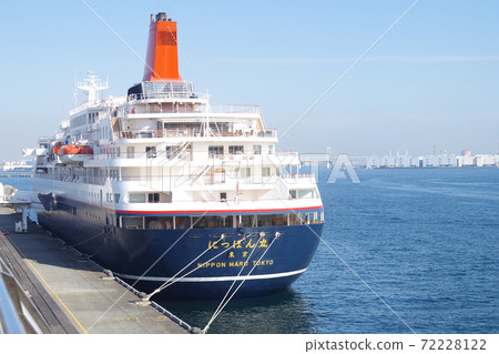 遊輪停靠在大碼頭的視圖 72228122