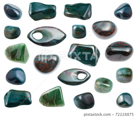 collection of polished Heliotrope (Bloodstone) gem 72228875