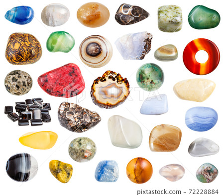 collage from various agate natural gem stones 72228884