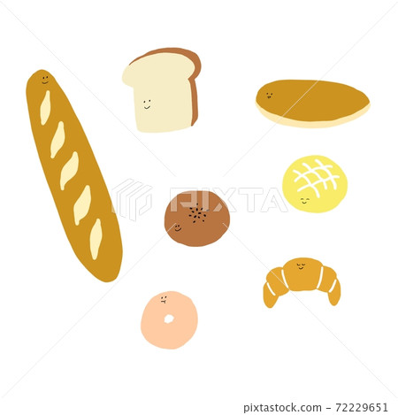 Various breads with faces 72229651