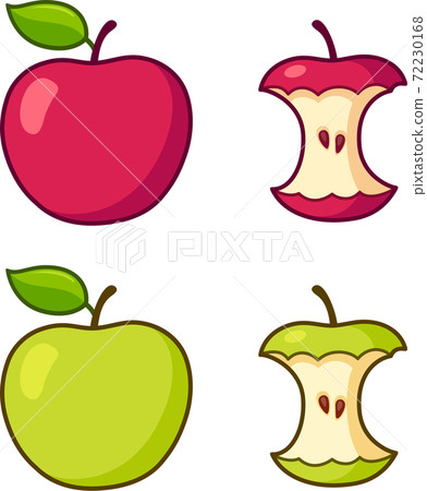 Cartoon apple set 72230168