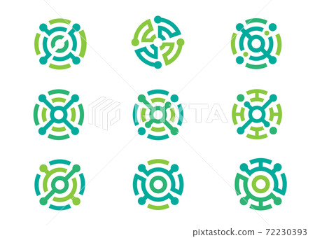 creative simple abstract circle link connected technology data vector illustration	 72230393