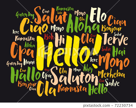 Hello word cloud in different languages of the world 72230734