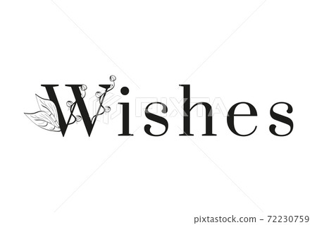 Word Wishes and floral pattern on white background Word Wishes and floral pattern on white background 72230759