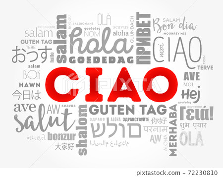 Ciao (Hello Greeting in Italian) word cloud background 72230810